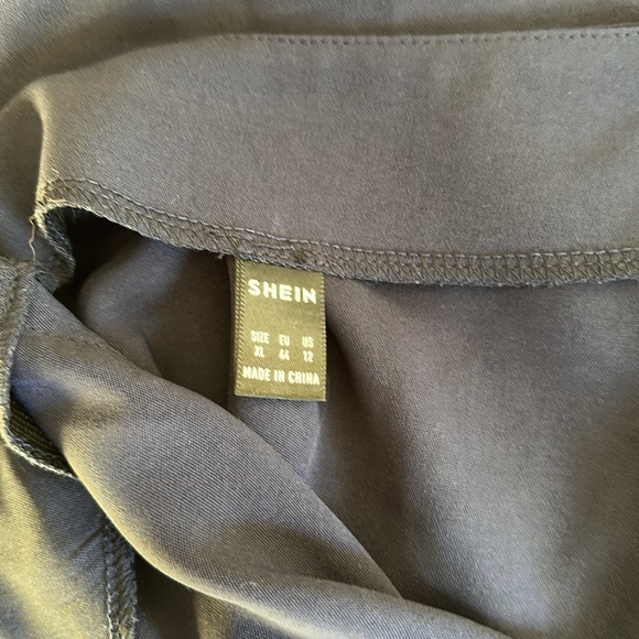 Navy silky poly A-line skirt - Picture 6 of 6